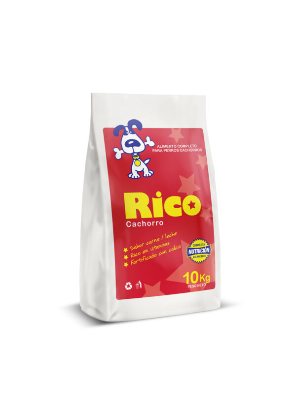 Rico Cachorros Con Sabor Carne y Leche 10Kg