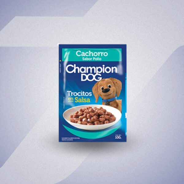 Champion Dog Caja Pouch Cachorro Sabor Pollo 100g