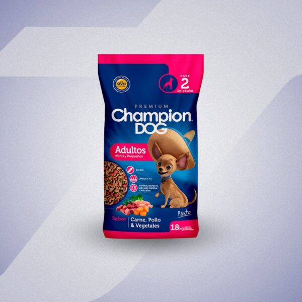 Champion Dog Razas Pequeñas Sabor Carne, Pollo y Vegetales 18kg