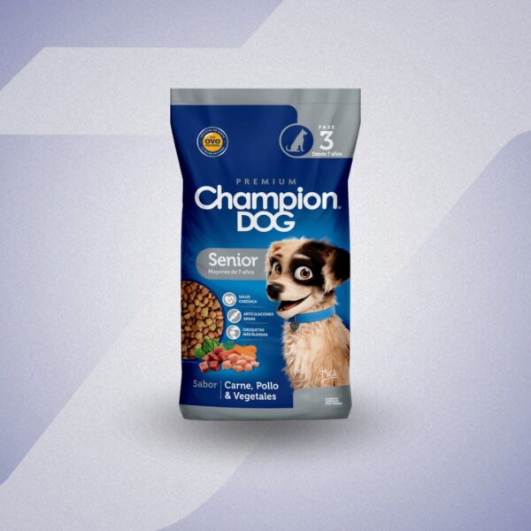 Champion Dog Senior Sabor Carne, Pollo y Vegetales 18kg